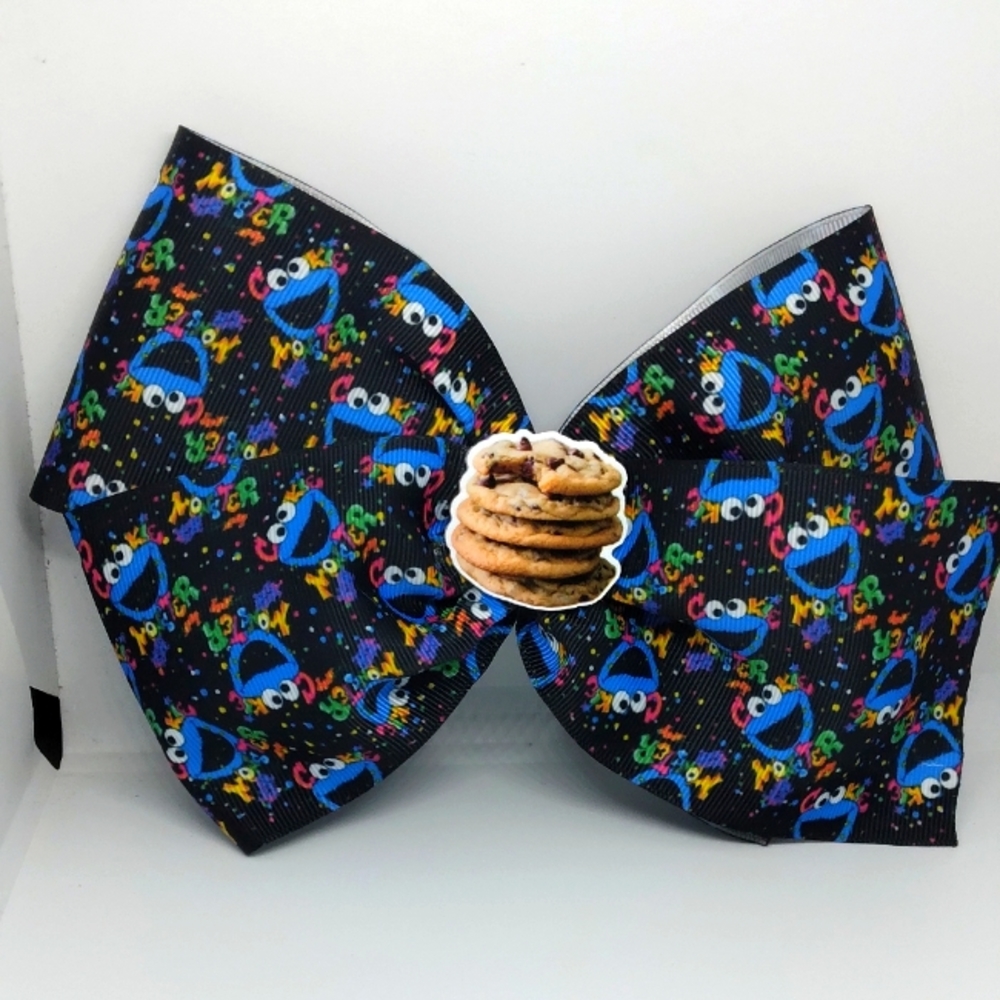 Cookie monster hair bow
